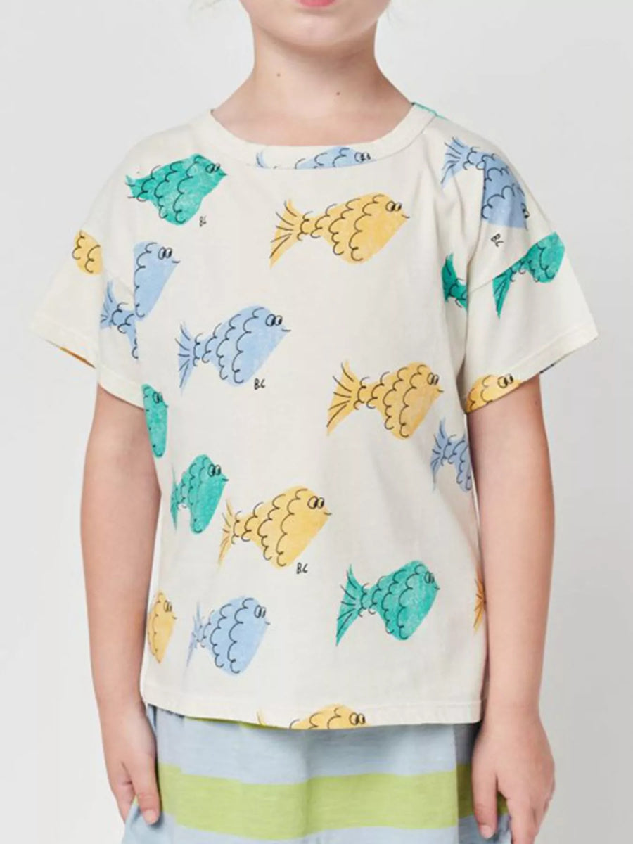 Clover Club Fish Print Crewneck T-Shirt
