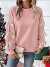 Isla Bow-Detail Sleeve Crewneck Sweatshirt — product view 2