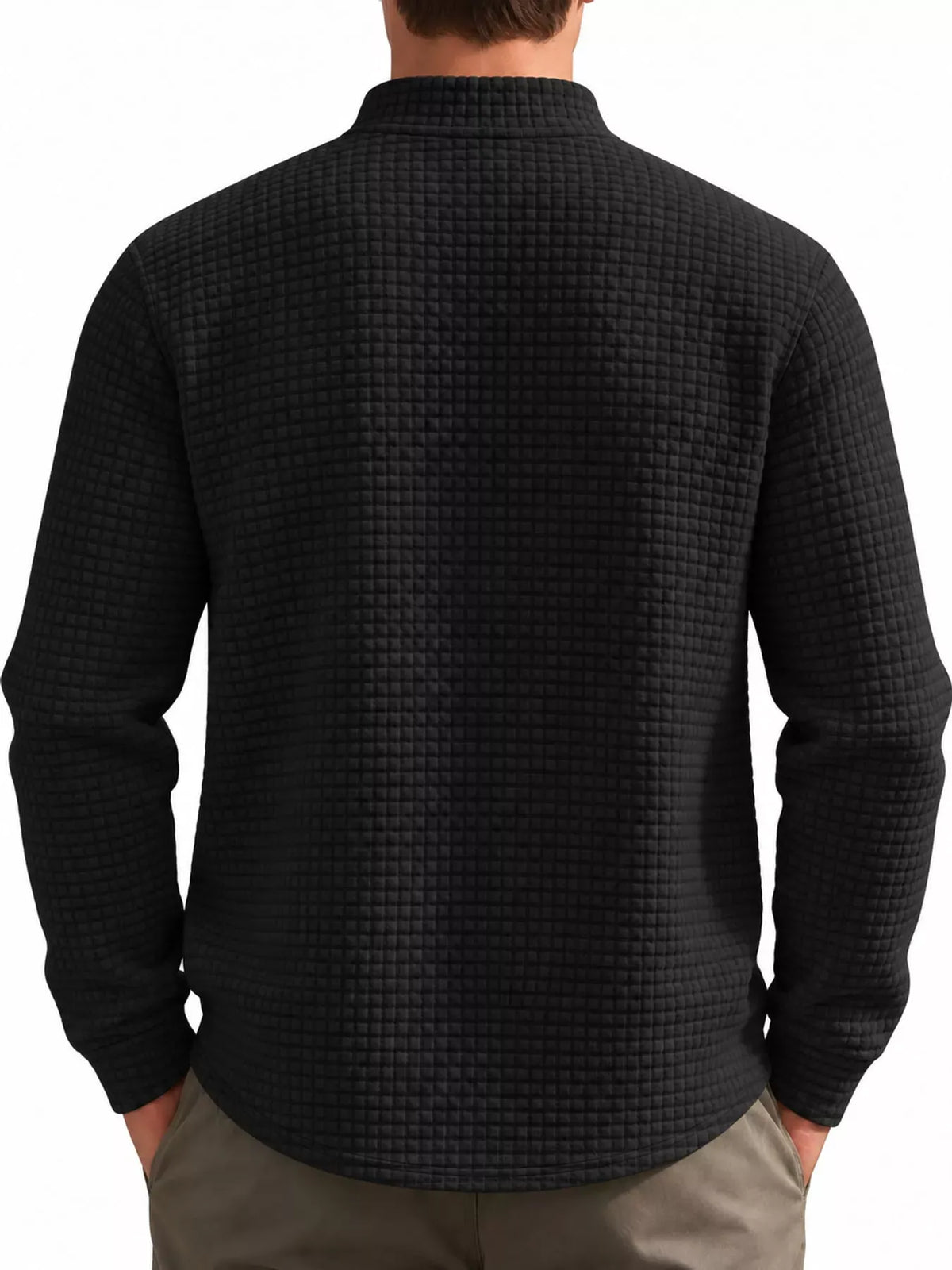 Men's Waffle-Knit Quarter-Zip Sweatshirt — photo 10