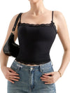 Women's lace-trim sleeveless top in six colors