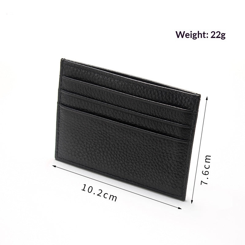 Genuine Leather Card Holder - Premium Cowhide Slim Wallet for Men & Women