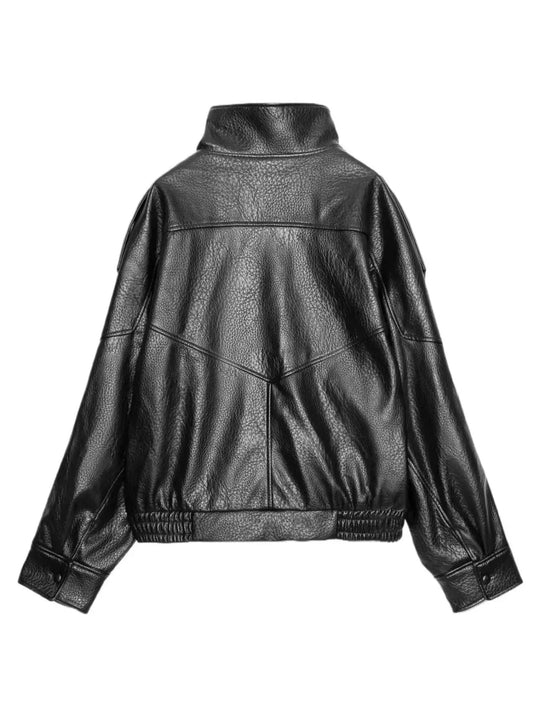 Another view: Asymmetrical Faux Leather Moto Jacket