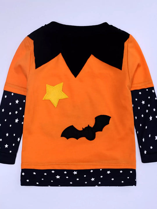 Another view: Halloween Pumpkin 4-Piece Cotton-Blend Set — Orange