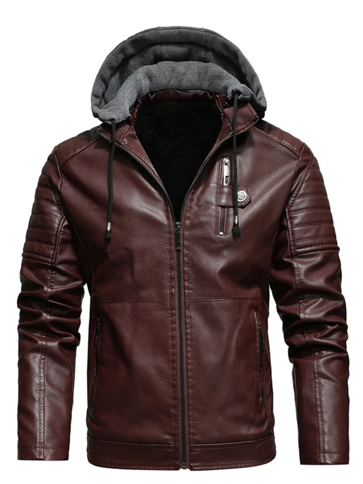 Men's Hooded Zip-Up Winter Jacket with Pockets — photo 5