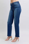 Judy Blue Marlowe Side Seam Detail Straight Jeans with Pockets — product view 5