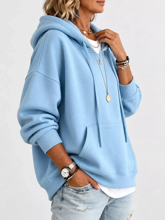 Another view: Relaxed Drop-Shoulder Drawstring Hoodie