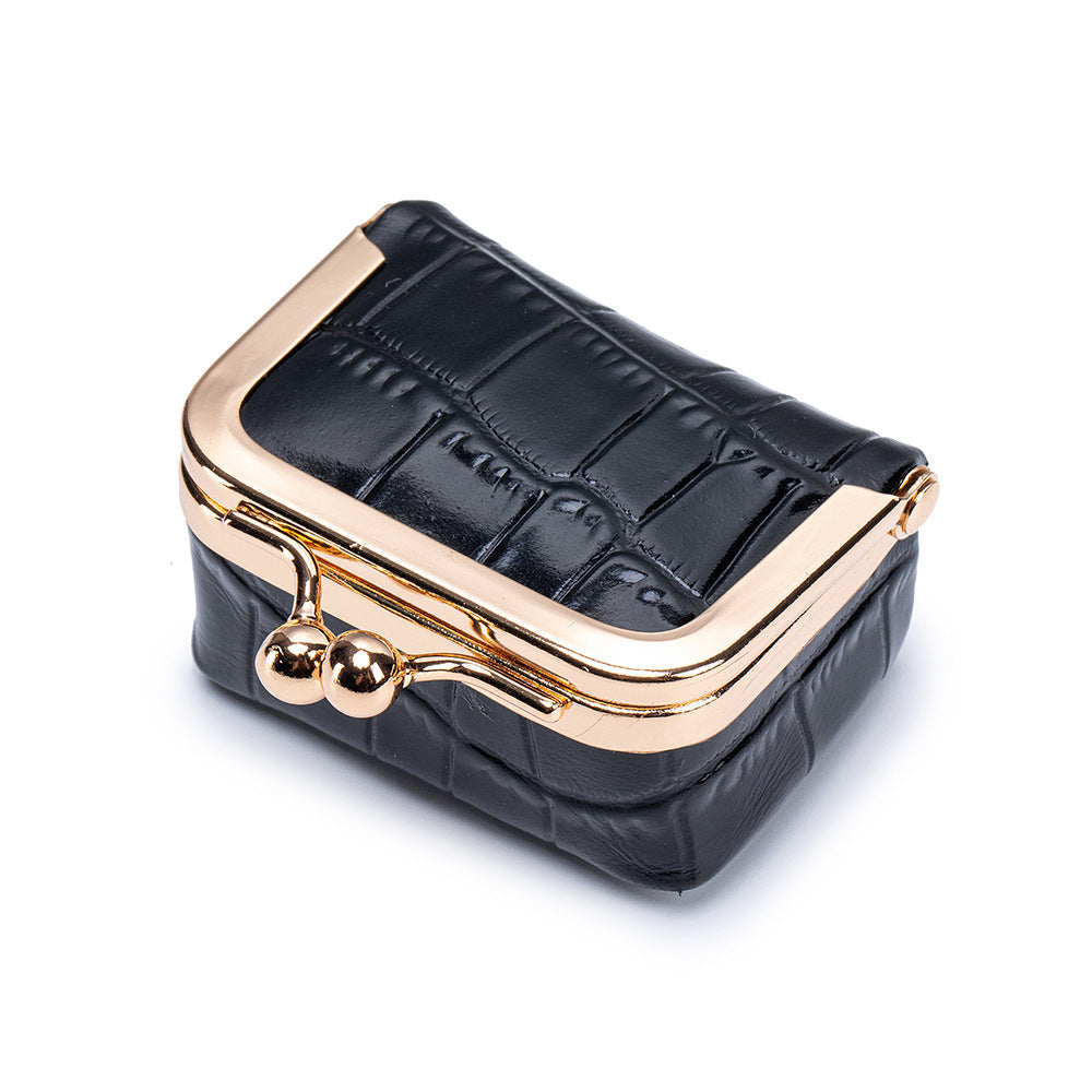 Japanese Leather Coin Wallet with Crocodile Pattern - Genuine Cowhide Wallet for Women
