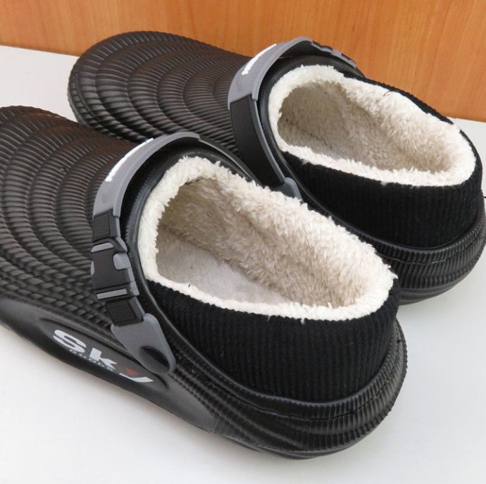 Men's Anti-Slip Cotton Slippers - Extra Thick Sole for Indoor & Outdoor Use