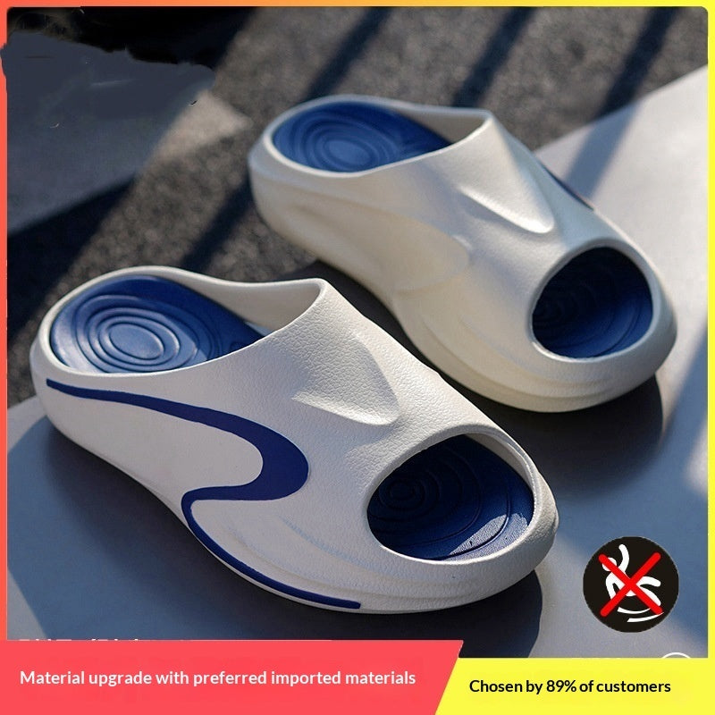 Men's Thick-Soled Non-Slip Slippers - Comfortable Indoor Outdoor Slides with Anti-Slip Sole