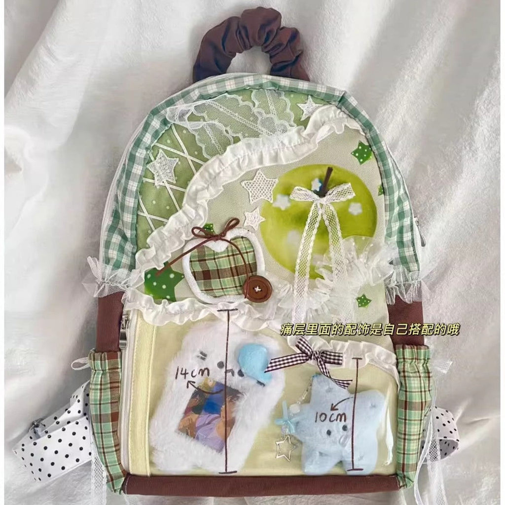 Plaid Canvas Backpack Large Capacity School Bag for Women - Sarah Express