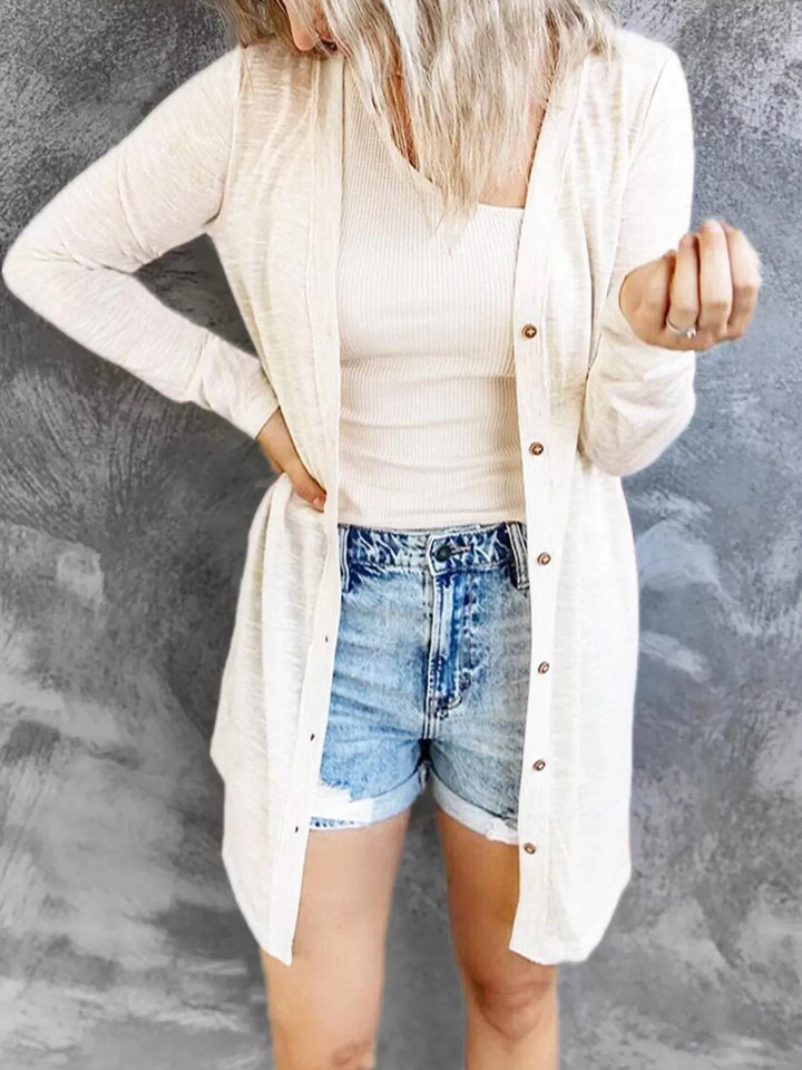 Lightweight Button-Up Cardigan Plus