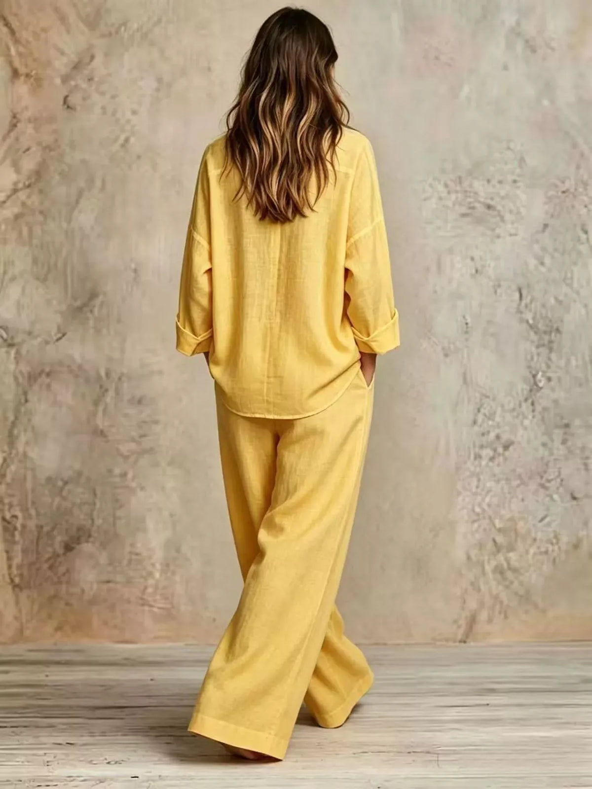 Women's Button-Down Shirt & Wide-Leg Pants Set — photo 9