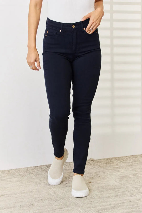 Another view: Judy Blue Camden Garment-Dyed Tummy-Control Skinny Jeans