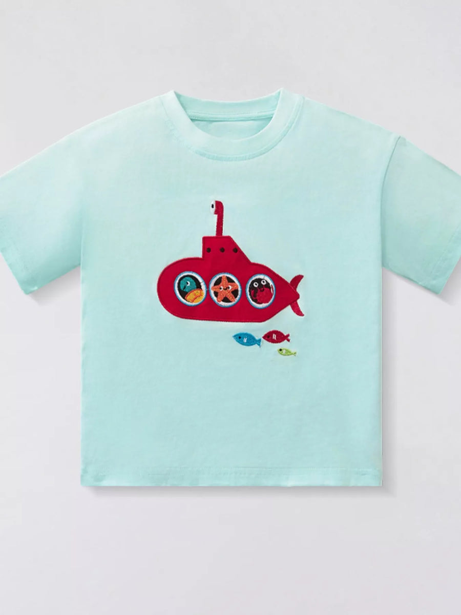 Moonbeam Embroidered Crewneck T-Shirt