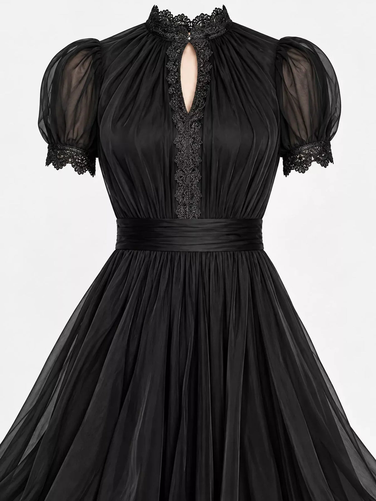 Mock-Neck Chiffon Keyhole Maxi Dress — photo 22