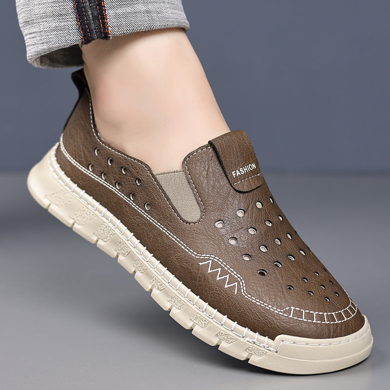 Men's Breathable Hollowed-Out Slip-On Casual Shoes | Summer Comfort Footwear