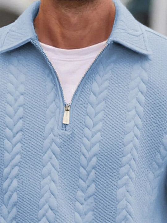 Another view: Men's Cable-Knit Quarter-Zip Sweatshirt