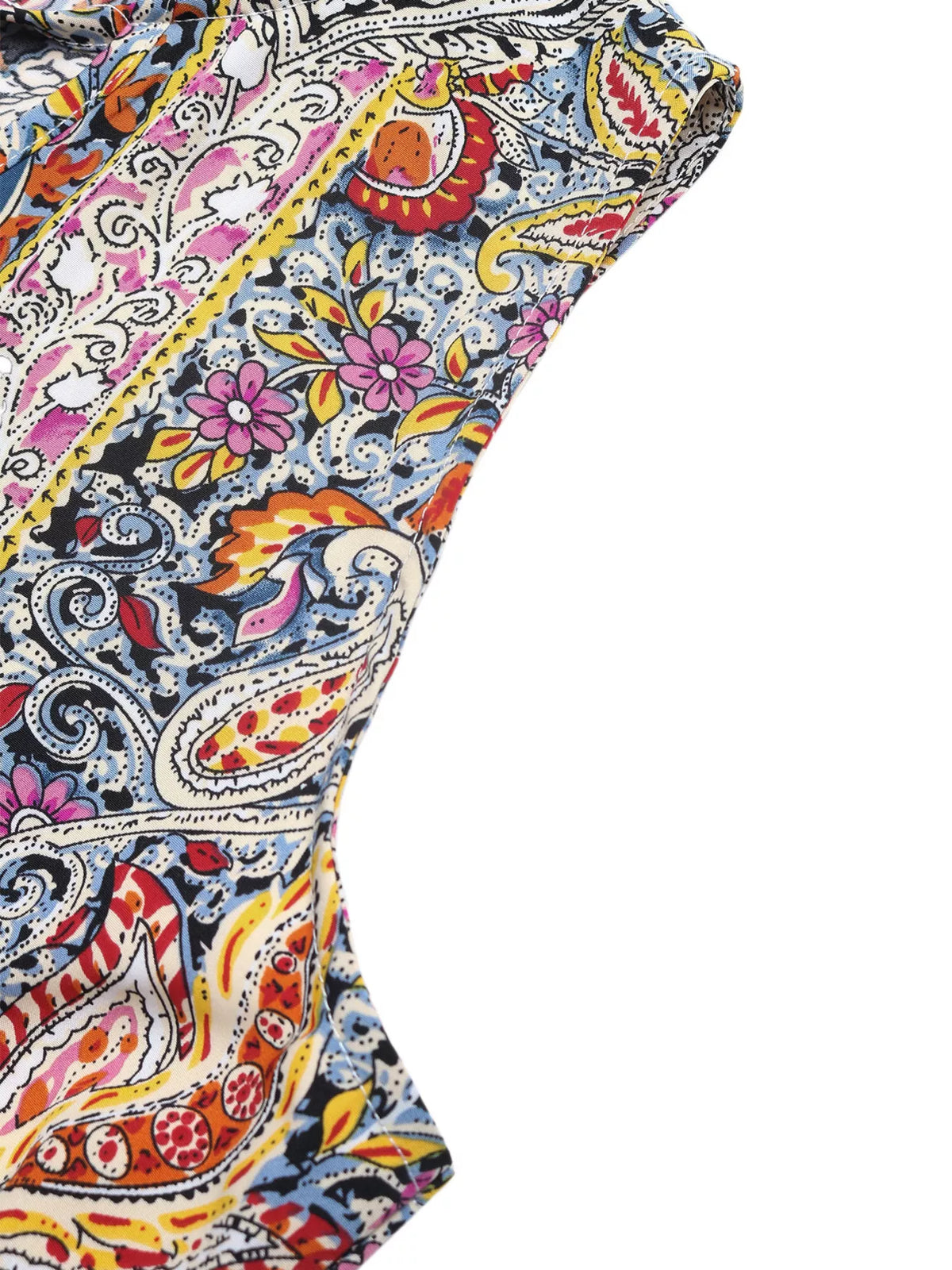Solene Paisley Print Tie Neck Sleeveless Midi Dress