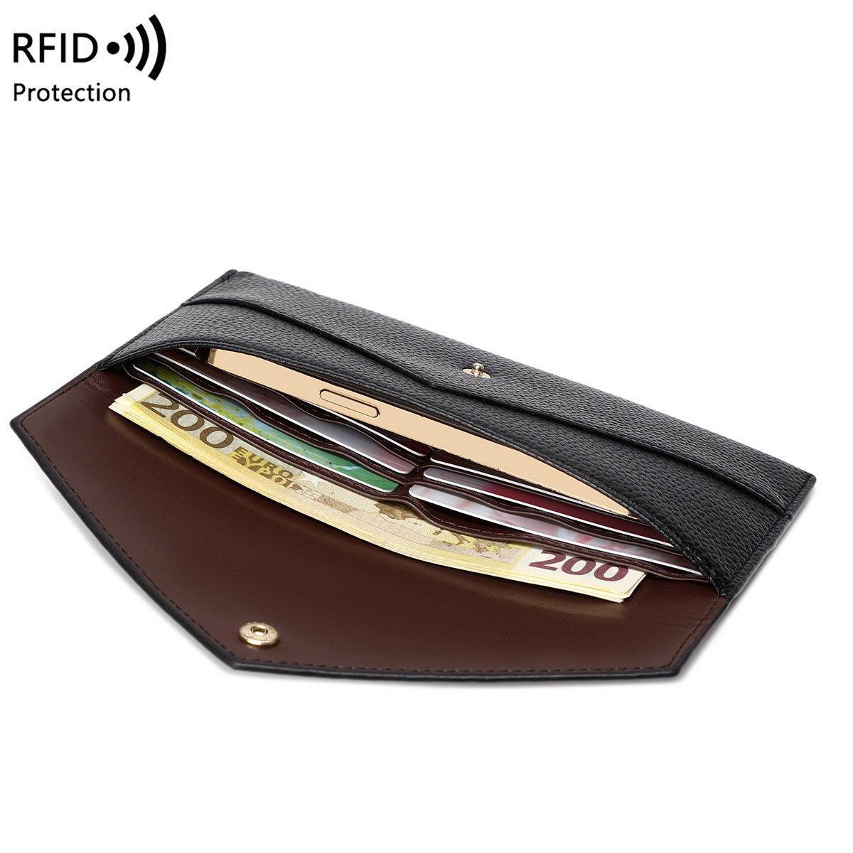 RFID Anti-Theft Women's Wallet - Waterproof Lightweight PU Leather Wallet