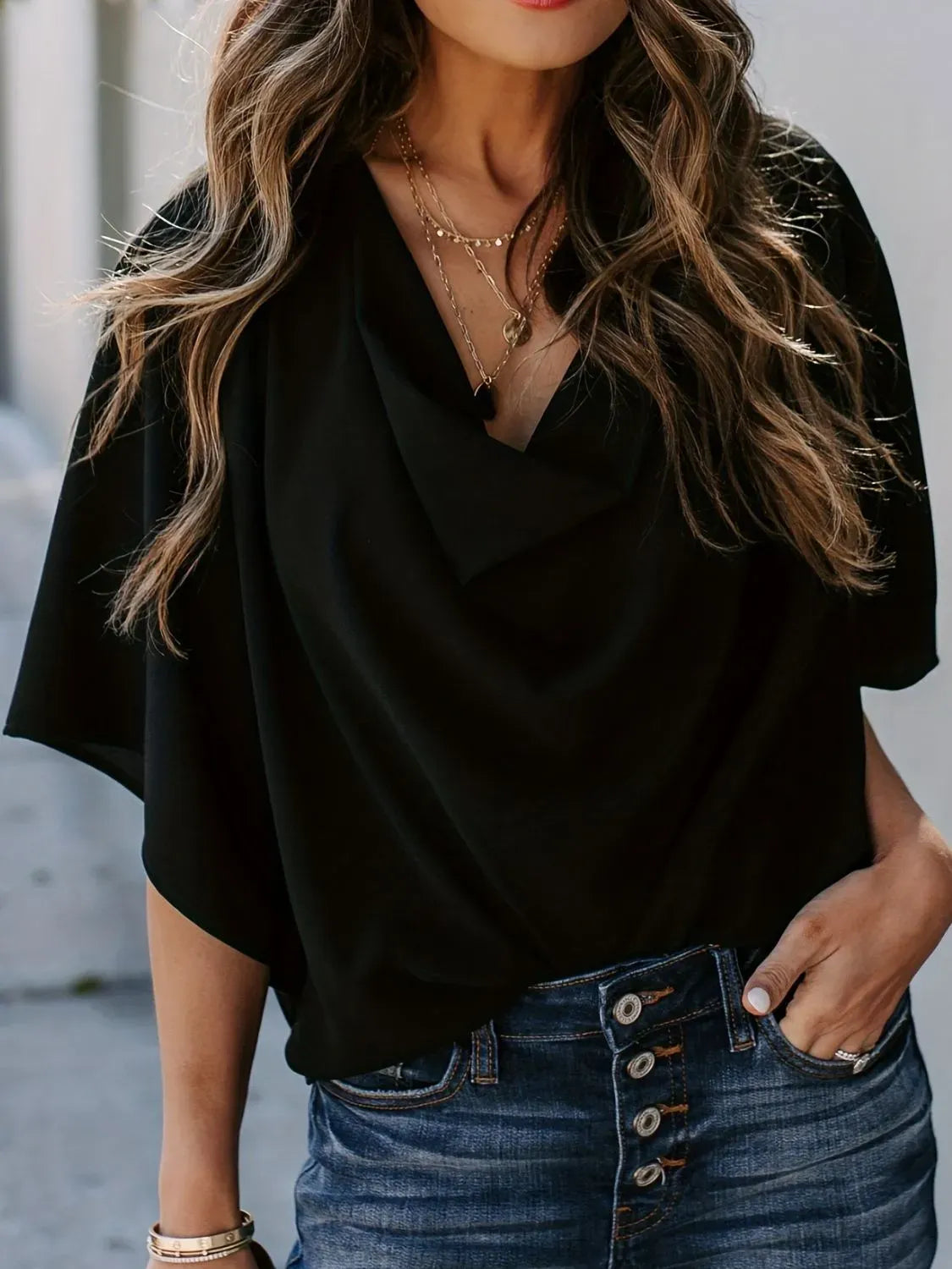 Women's Ruched 3/4-Sleeve Blouse – Regular & Plus Sizes — photo 4