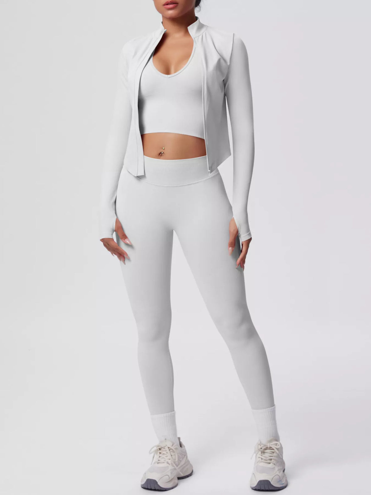 Tank, Zip Jacket & Leggings 3-Piece Active Set