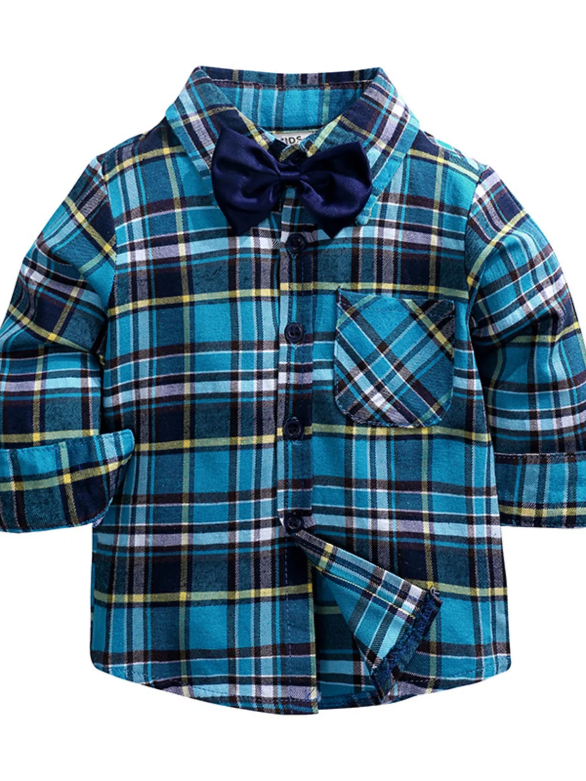 Children’s Plaid Shirt, Bow Tie & Suspender Jeans Set