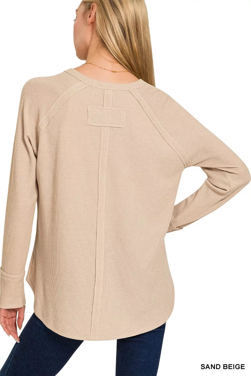 Baby Waffle Knit Raglan Long Sleeve Top