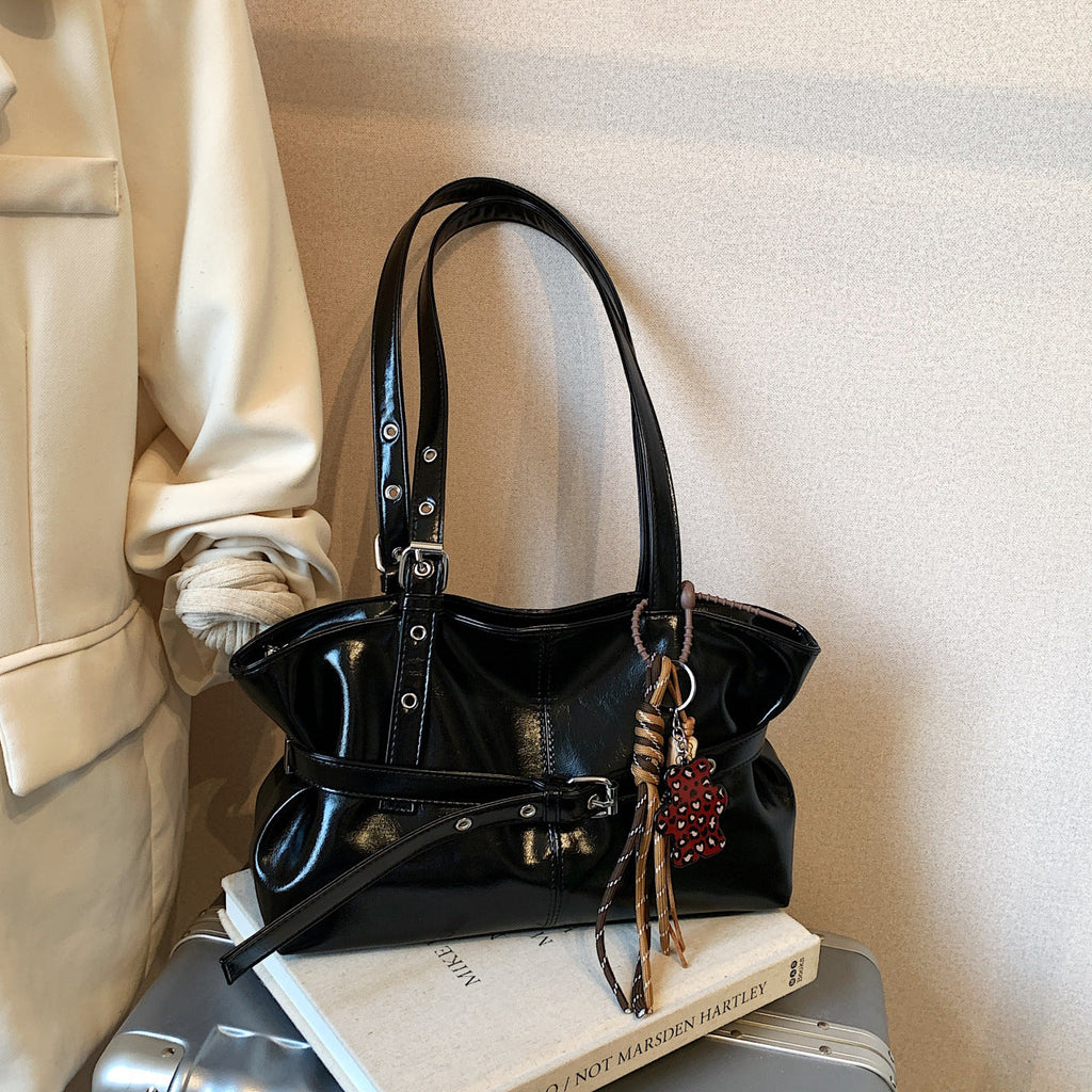 Premium Textured Oil-Waxed Leather Crossbody Bag