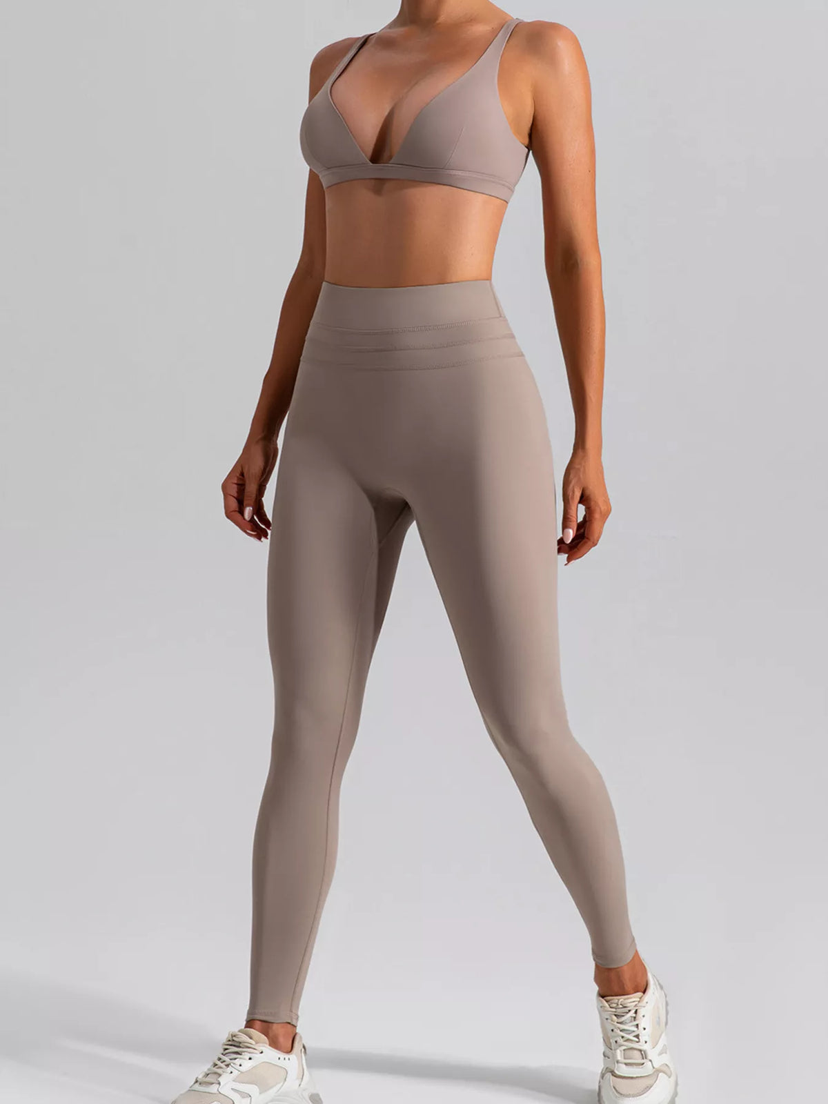 Seamless V-Neck Tank & High-Waisted Pants Set
