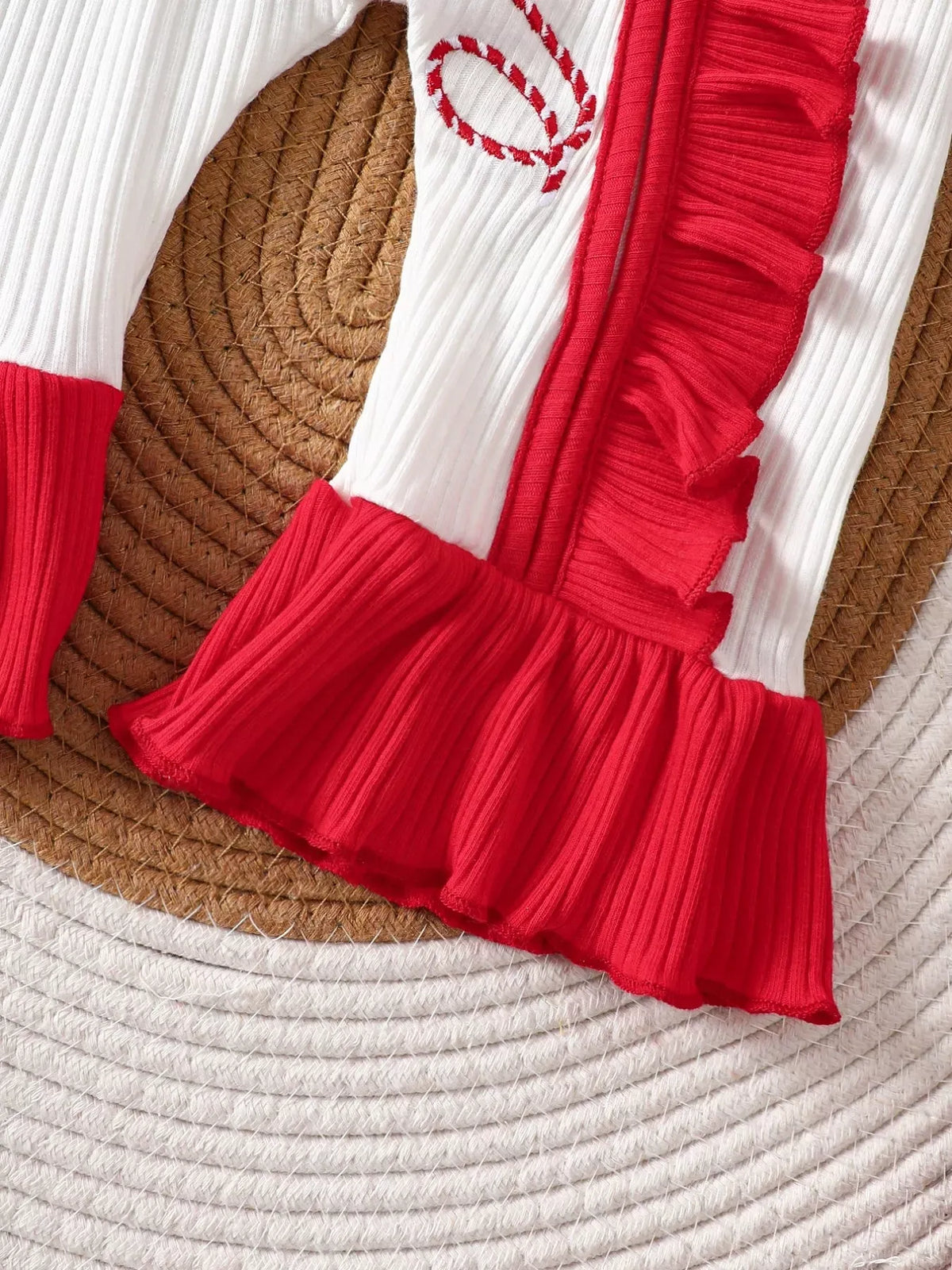 Baby Christmas Ruffle-Trim Ribbed Jumpsuit — photo 5