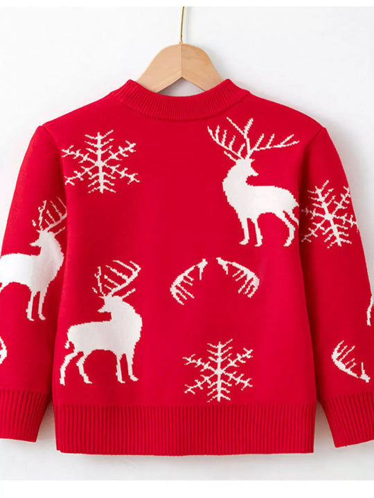 Another view: Moonbeam Reindeer & Snowflake Knit Sweater