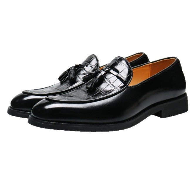 Men's Pointed-Toe Slip-On Dress Shoes | British Business-Casual PU Leather Loafers