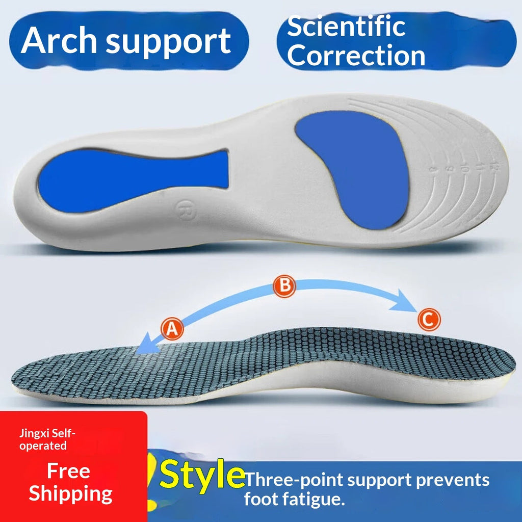 Shock-Absorbing Sports Insoles - Soft Elastic EVA Mesh Comfort Inserts