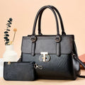 Women's Two-Piece PU Leather Shoulder Bag Set | Crossbody Handbag + Mini Coordinating Bag