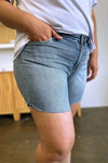 Judy Blue Blake High-Rise Raw-Hem Denim Shorts — product view 9