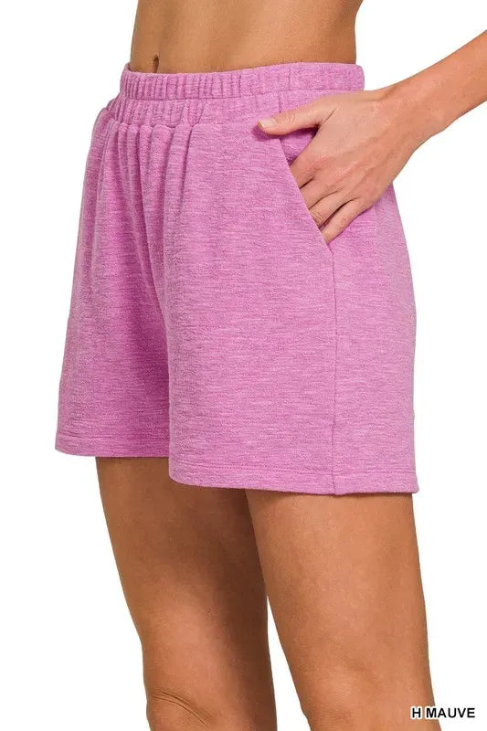 Another view: Cotton Slub Shorts — H Mauve