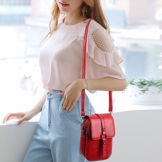 Women's Mini Crossbody Phone Purse - Luxury PU Leather Shoulder Bag with Adjustable Strap