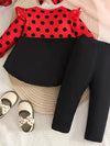 Clover Club Ladybug Polka Dot Ruffle-Trim Top and Pants Set with Headband — product view 2