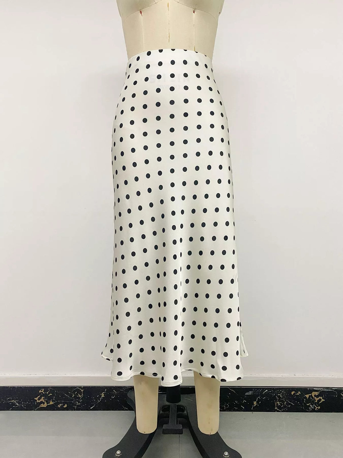 Polka-Dot Midi Skirt