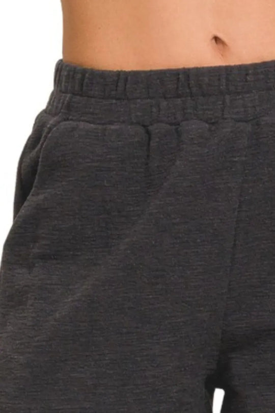 Another view: Cotton Slub Shorts — Black