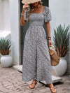 Valentina Ditsy Floral Smocked Square Neck Puff Sleeve Jumpsuit — product view 12
