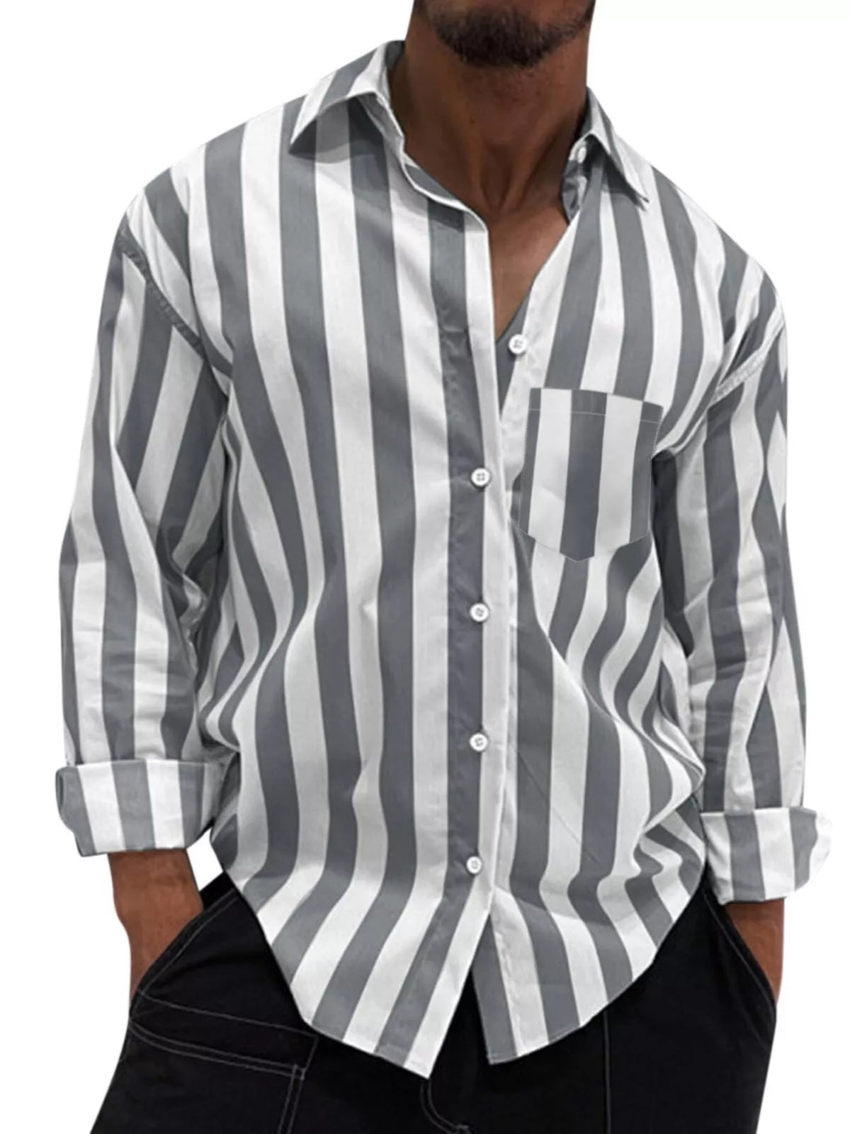 Men's Pocketed Button-Up Shirt