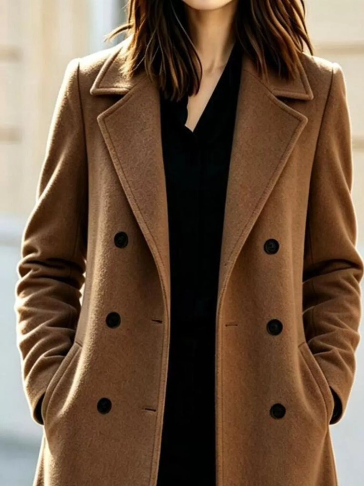 Double-Breasted Lapel Coat