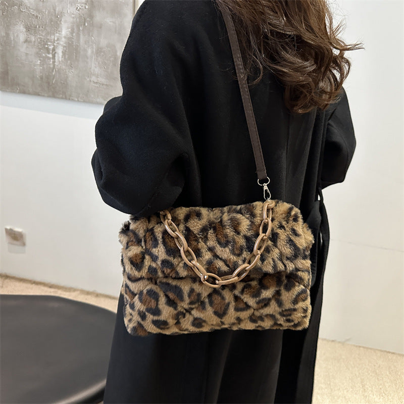 Women's Leopard Print Crossbody Bag – Large Capacity Shoulder Bag