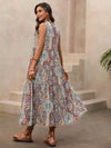 Solene Paisley Print Tie Neck Sleeveless Midi Dress — product view 6