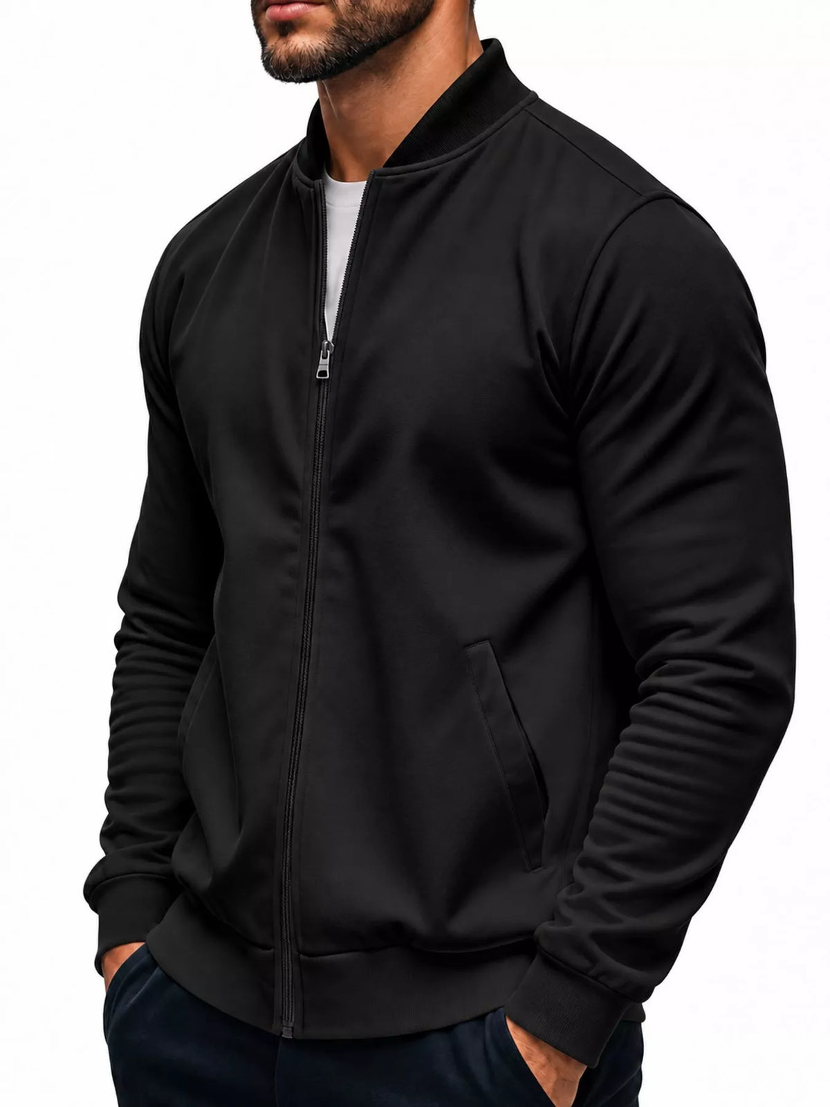 Men's Classic-Fit Zip-Up Bomber Jacket with Pockets — photo 26