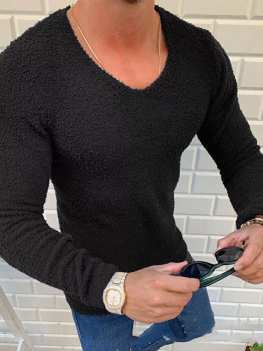 Nightfall Textured V-Neck Sweater