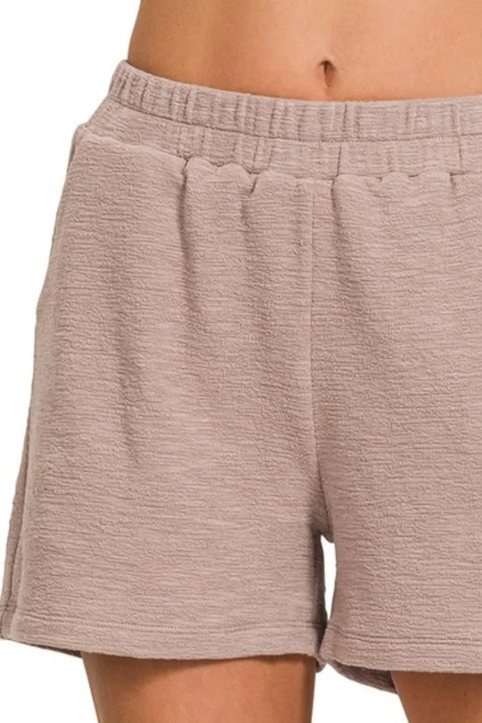 Another view: Cotton Slub Shorts — Ash Mocha