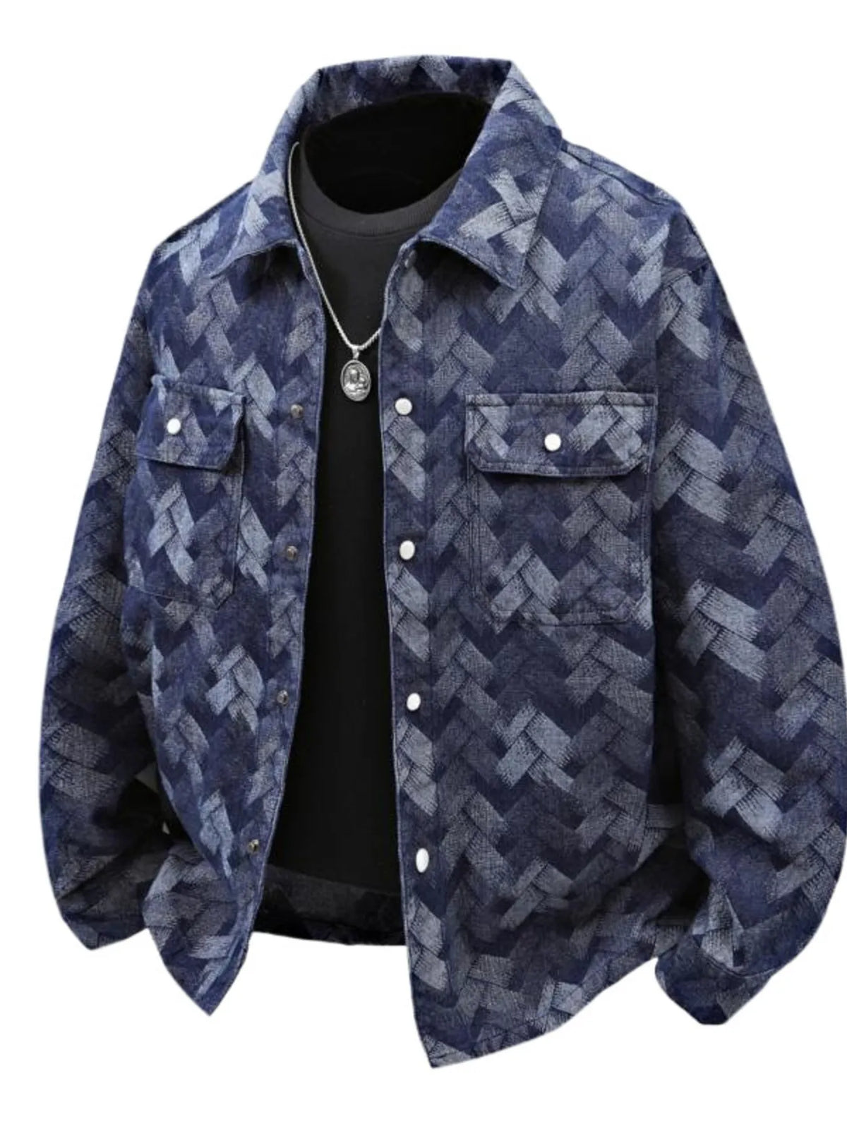 Men’s Geometric Denim Jacket