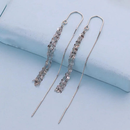 Another view: 925 Sterling Silver Threader Earrings